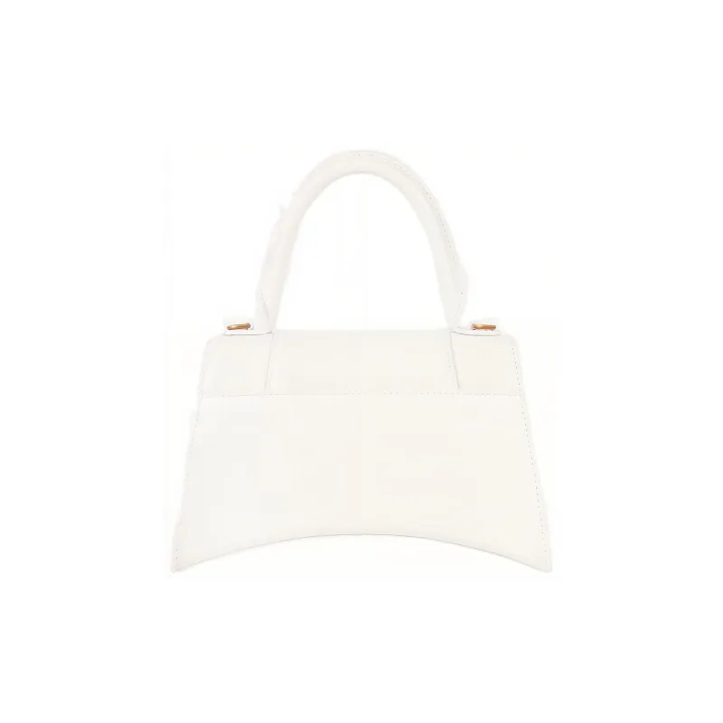 Balenciaga Hourglass Handbag Crocodile Embossed White/Gold tone-1