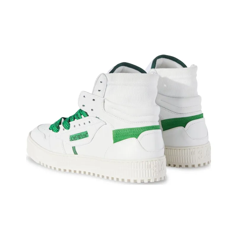 OFF WHITE 3.0 Off Court Leather Sneakers 'White Green'-2