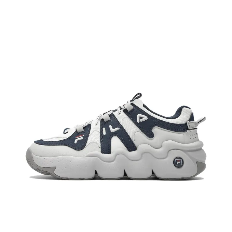 FILA Panini Cushioning Wear Resistant High Top Vintage Basketball Shoes Men's Blue White-0
