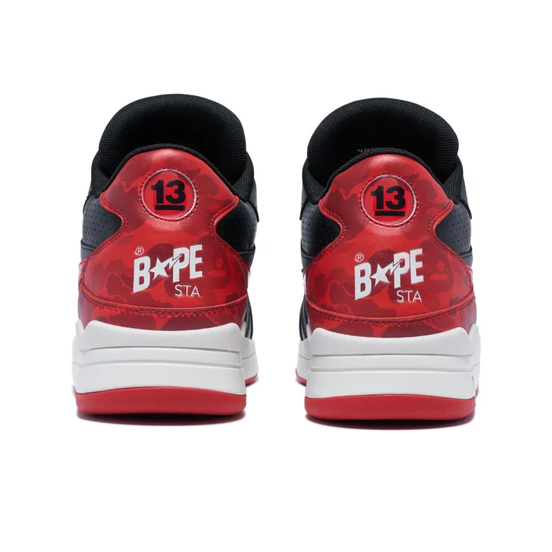 A BATHING APE Clutch Sta SK8 Mid Top Casual Shoes Men's Black Red-4