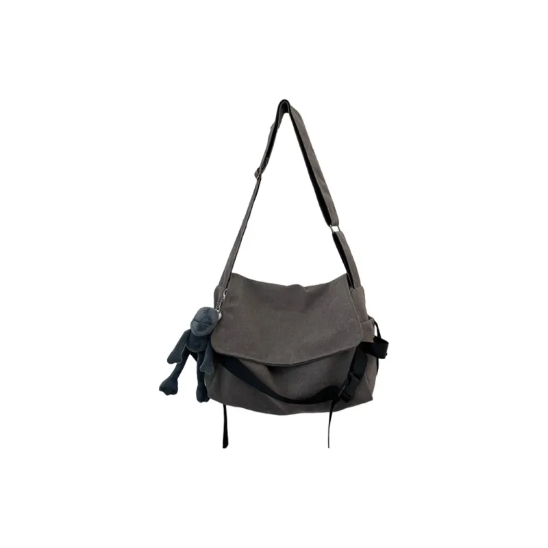 ALNI BITTON Canvas Messenger Bag Canvas Bag Crossbody Bag Regular Men's Black/Gray-0