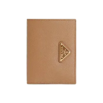 PRADA Saffiano Leather Wallet Small Size Women's Tan