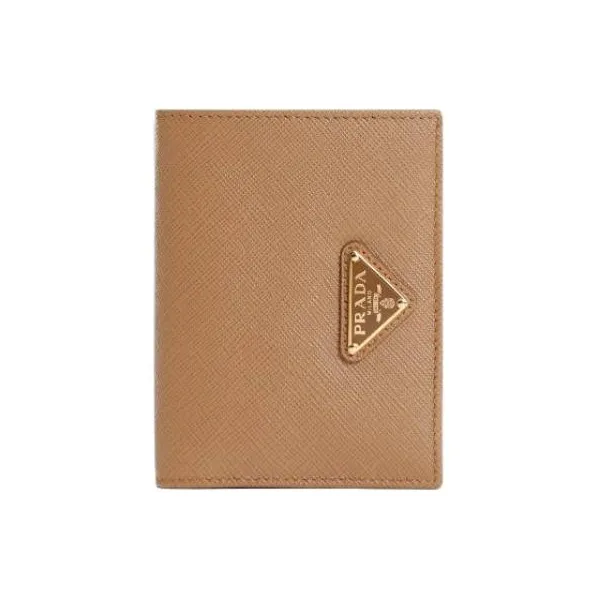 PRADA Saffiano Leather Wallet Small Size Women's Tan-0