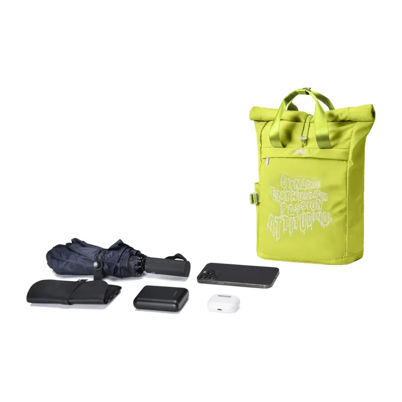 DRACONITE Polyester Students Backpack Unisex Lime Neon Green-4