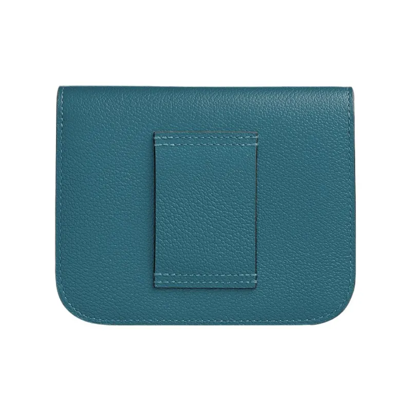 HERMES Constance Slim Evercolor Calfskin Clutch Fanny Pack Wallet Women's D2 NEW BLEU JEAN New Denim Blue-1