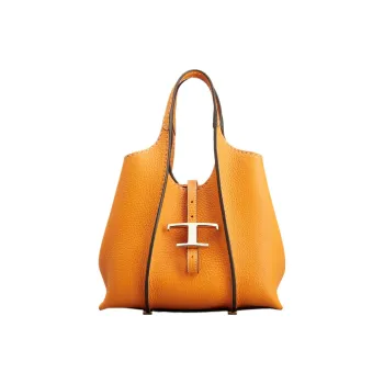 TOD'S Timeless Calfskin Tote Bag, Shopping Bag, Handbag Mini Women's Orange