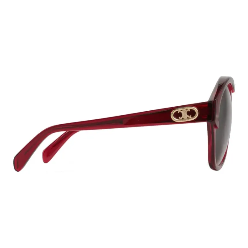 CELINE Acetate Oval Sunglasses Women's Red-2