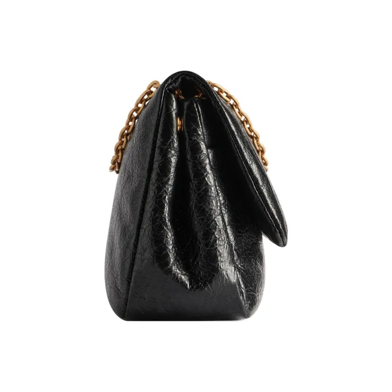 Balenciaga Fine Grained Cow Leather Handbag Shoulder Bag Mini Women's Black-3