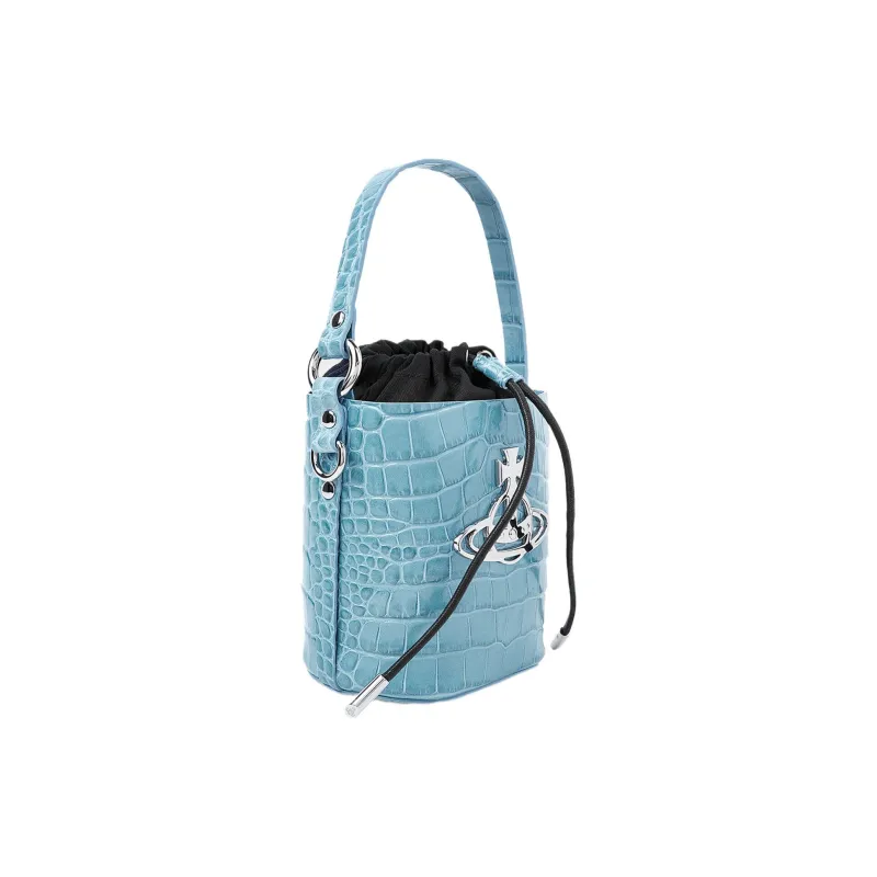 Vivienne Westwood DAISY Calfskin Bucket Bag, Shoulder Bag, Crossbody Bag, Handbag Women's Light Blue-2