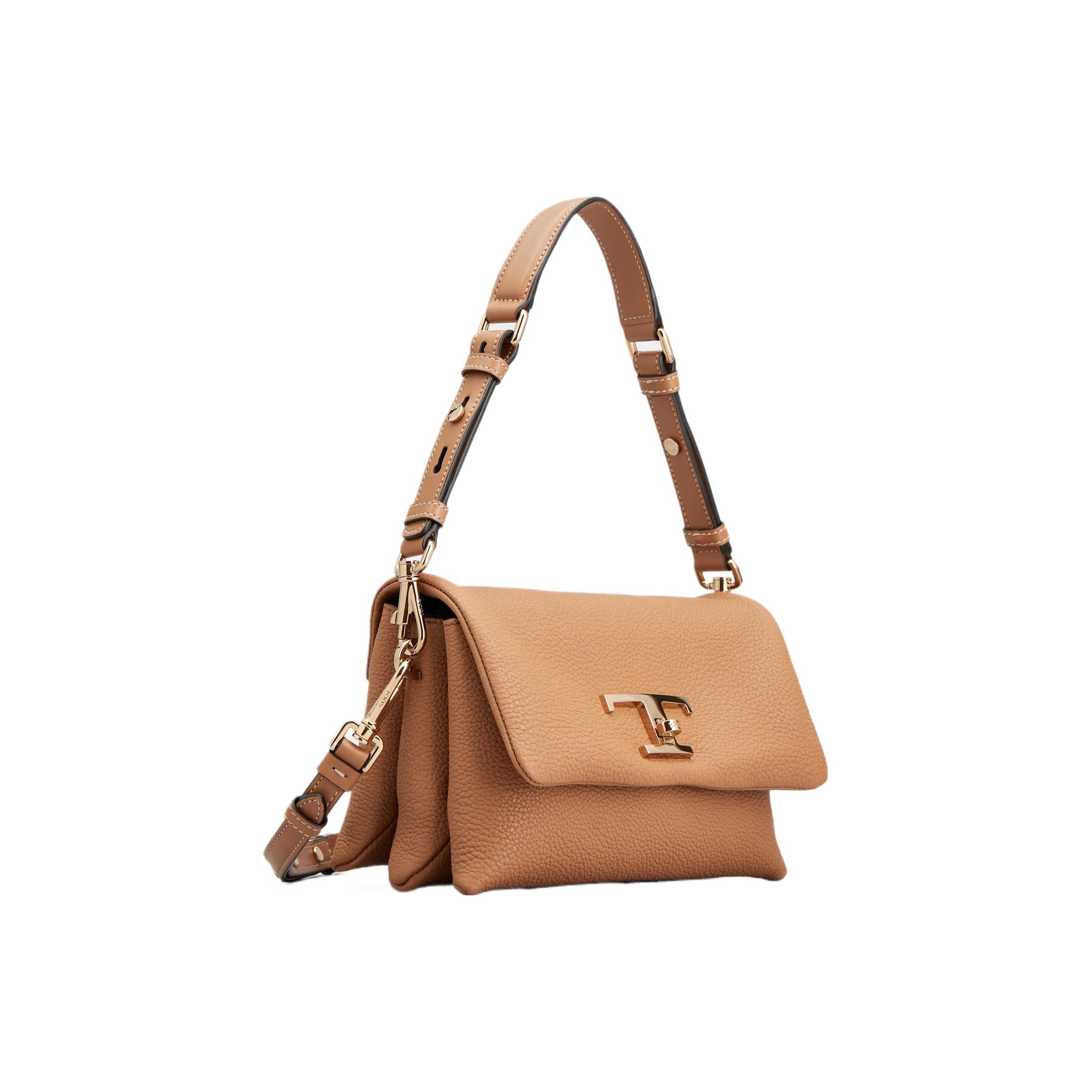ショルダーバッグ・ポシェット Tod'S T Timelss Flap Bag In Leather Woman NATURAL T Timeless Flap Bag in Leather Mini