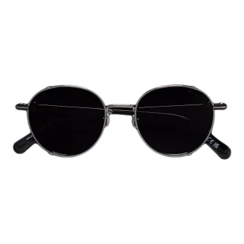 Moncler Metal Zinc-Plated Round Sunglasses Men's Silver
