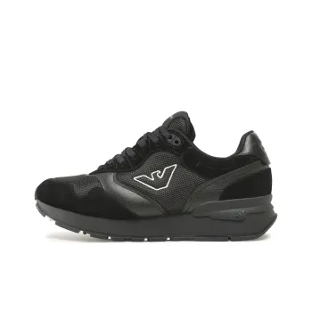 EMPORIO ARMANI Logo Embroidered Mesh Panelled Sneakers