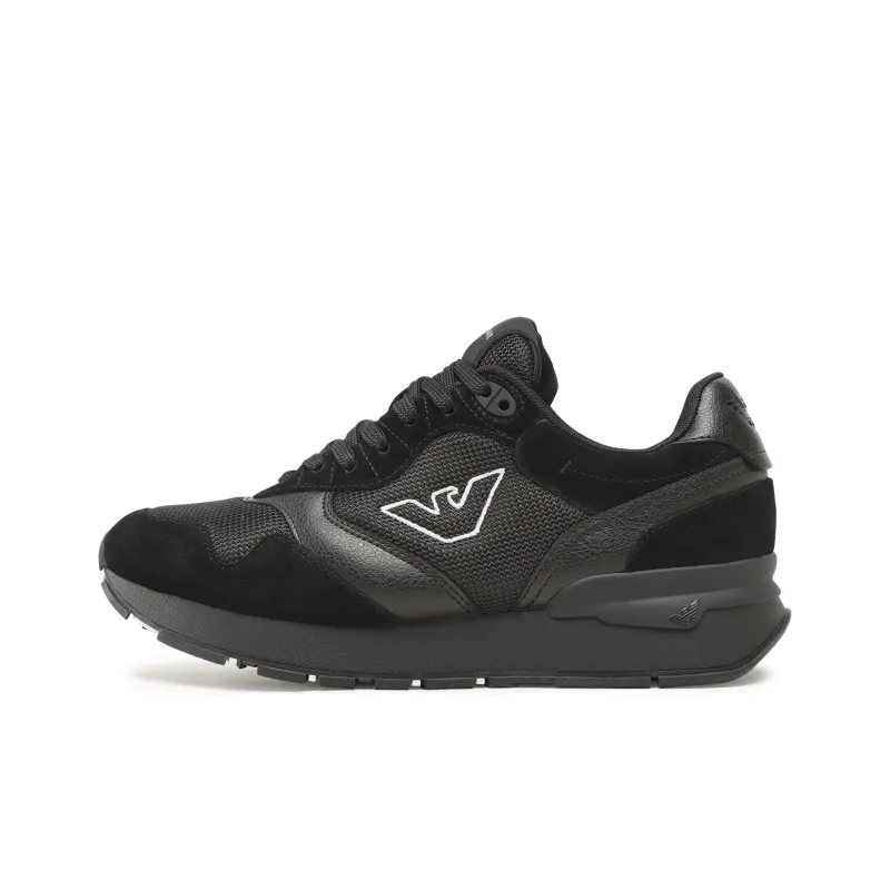 EMPORIO ARMANI Logo Embroidered Mesh Panelled Sneakers-0