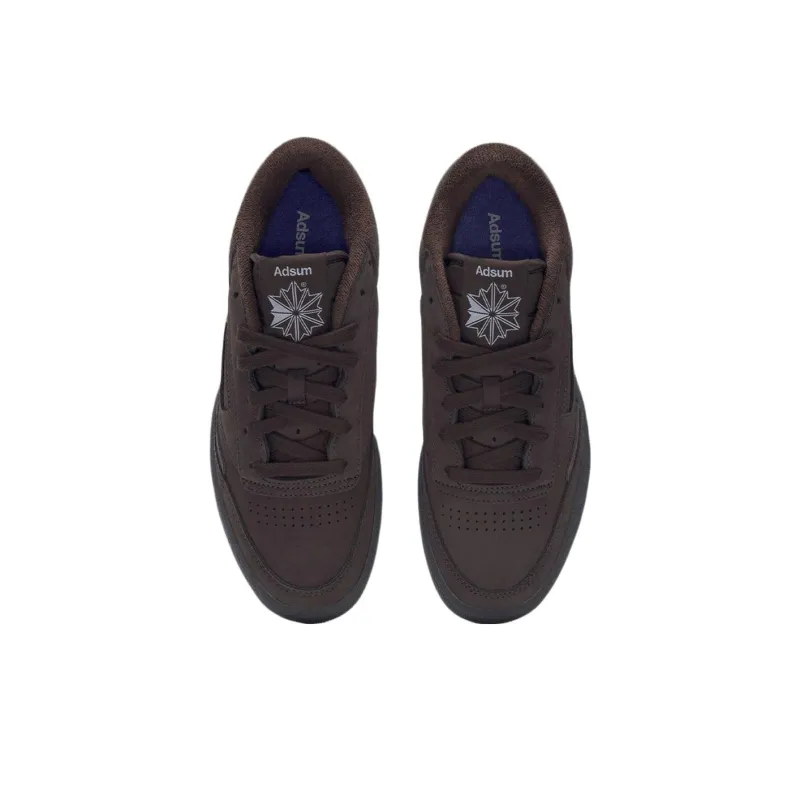 Adsum x Reebok Club C Mid Slip-Resistant Mid-Top Skateboard Shoes Men's Brown-3