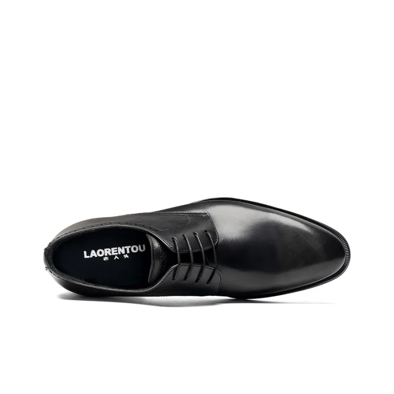 LAORENTOU Dress Shoes Men Low Top Black/Brown-5