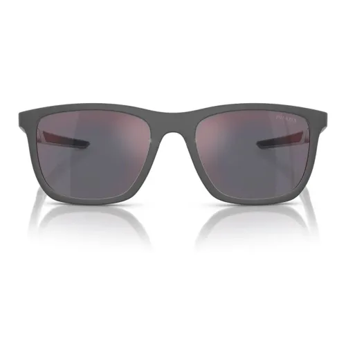 PRADA Nylon Metal Square Sunglasses Men's Black