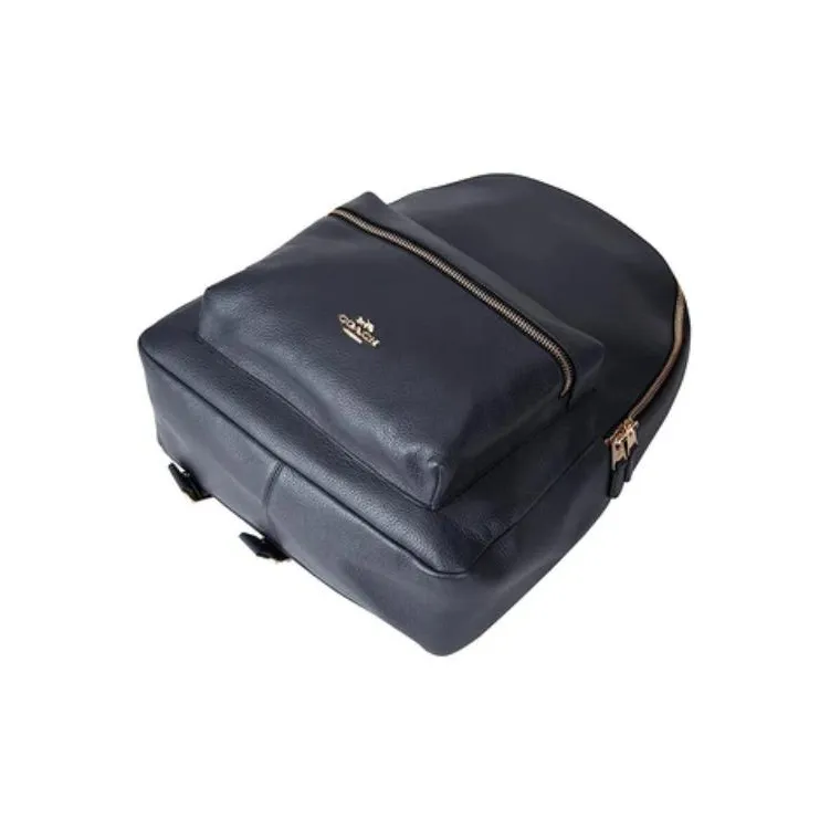 COACH Charlie Leather Backpack Large Size Women's Navy Blue-3