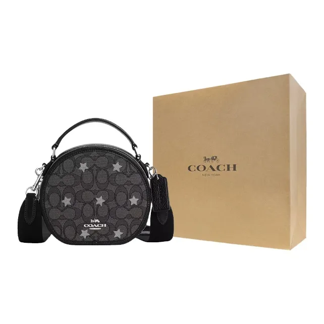 COACH Canteen Eggstone Grain Leather Handbag Shoulder Bag Crossbody Bag Small Size Women's Black-6
