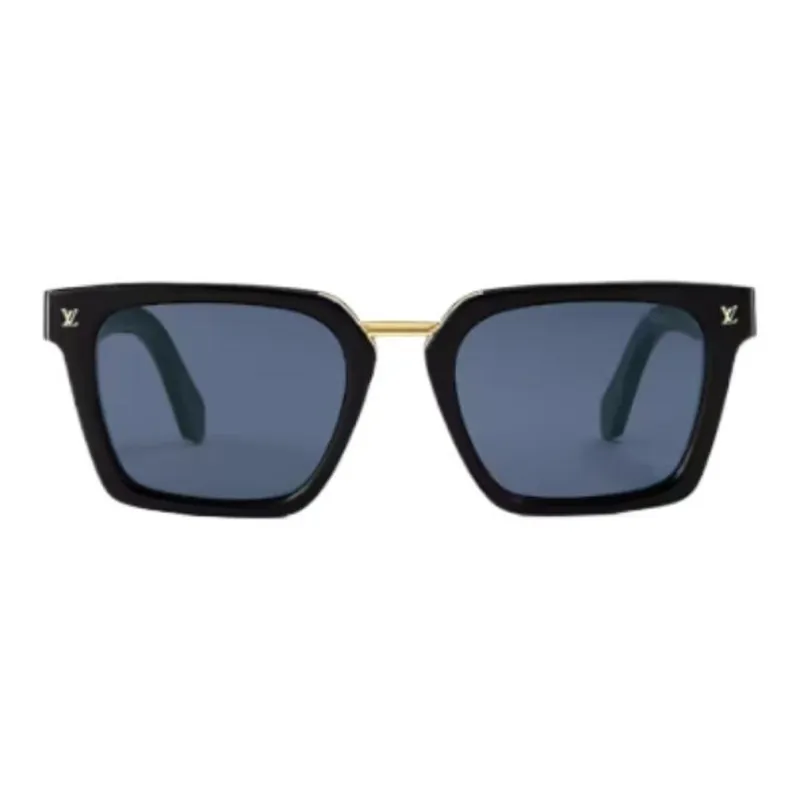 LOUIS VUITTON Metal Acetate Irregular Shape Sunglasses Unisex Black-0