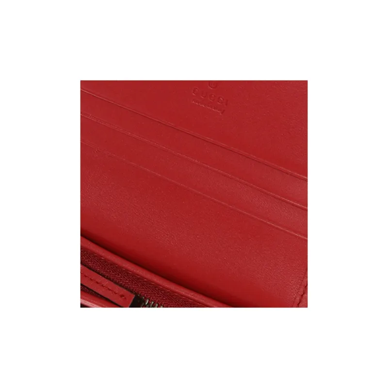 GUCCI Queen Margaret Multicolor Leather Card Holder Wallet Regular Women's Red & White & Blue-4