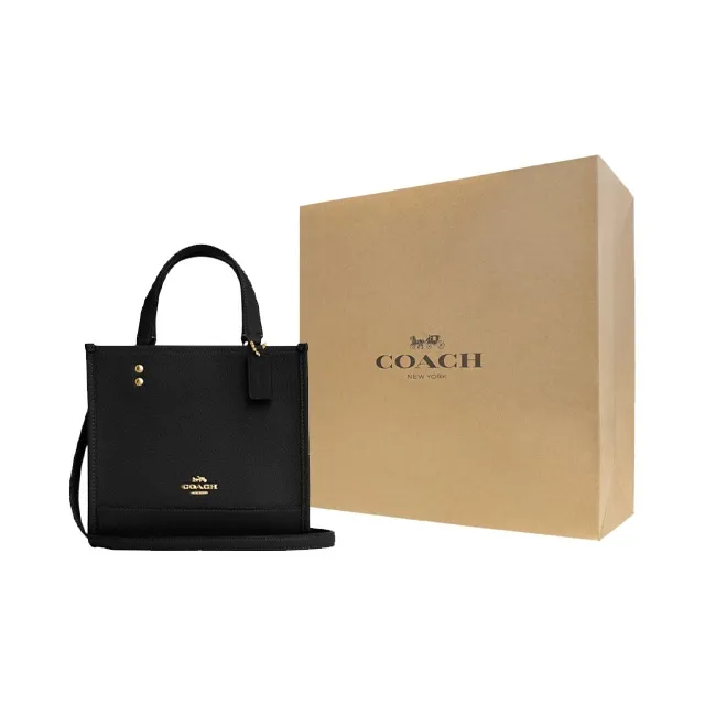 COACH Leather Sheet Music Bag Tote Bag Shopping Bag Shoulder Bag Crossbody Bag Handbag Small Size Women's Black-9