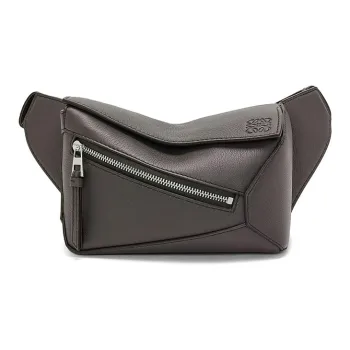 LOEWE Puzzle Classic Cow Leather Fanny Pack Mini Men's Dark Gray