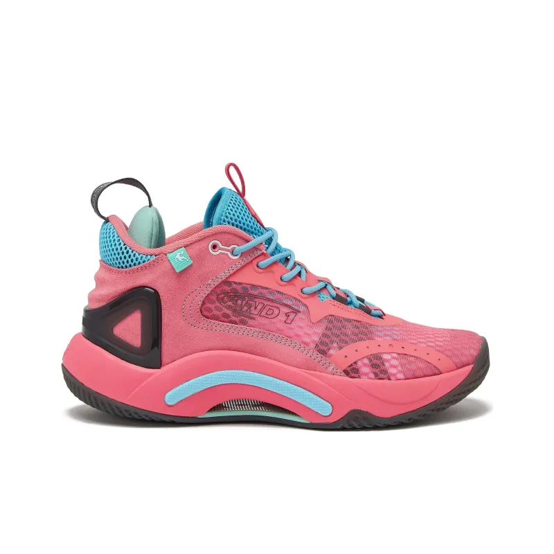 AND1 Scope Anti-Slip Wear-Resistant Low-Top Basketball Shoes Men's Pink-1