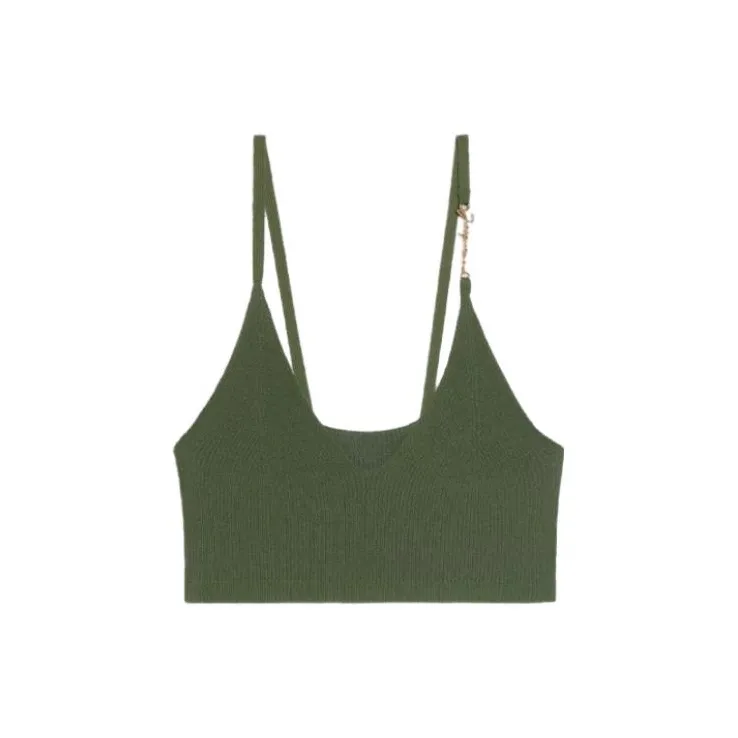 Jacquemus Le Bandeau Pralu Logo Plaque Bralette-0