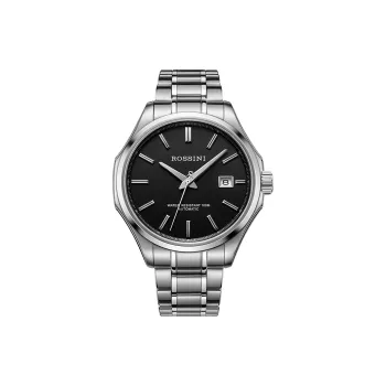 ROSSINI Medallion Collection Mechanical Movement Steel Strap Watch Men's Watches Black Dial 50143