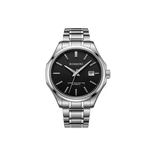 ROSSINI Medallion Collection Mechanical Movement Steel Strap Watch Men's Watches Black Dial 50143