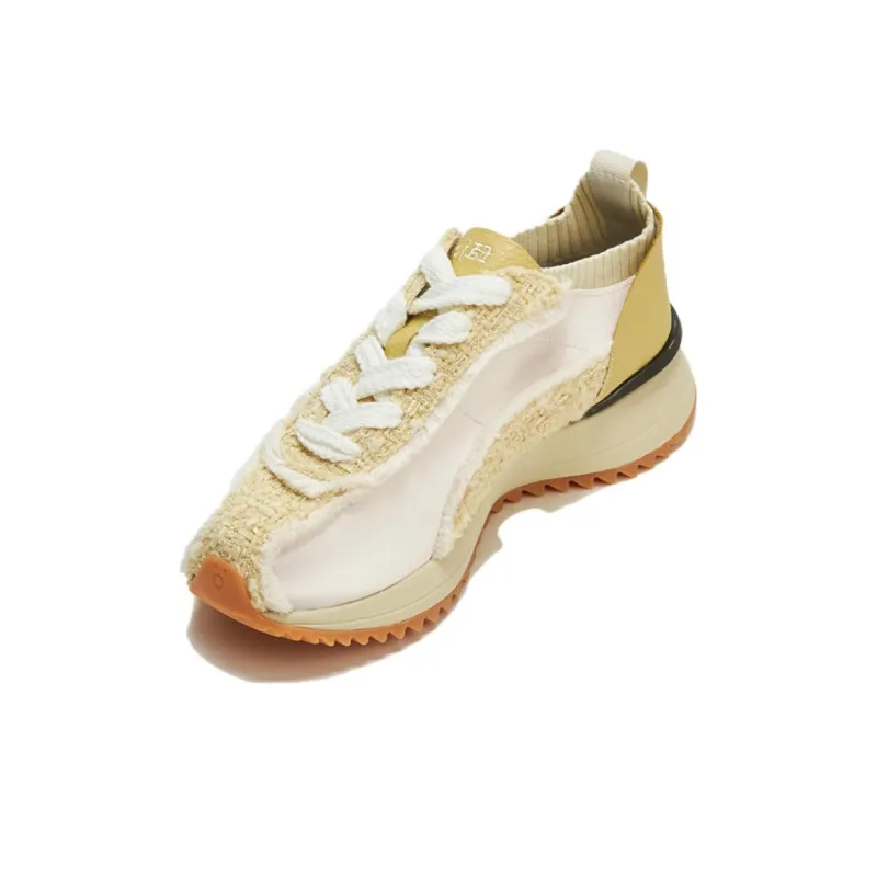 FAJO Height Increasing Low Top Casual Shoes Unisex Yellow-2