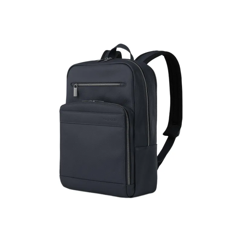 SAMSONITE Litchi Grain Leather Laptop Backpack Men's Marine-1