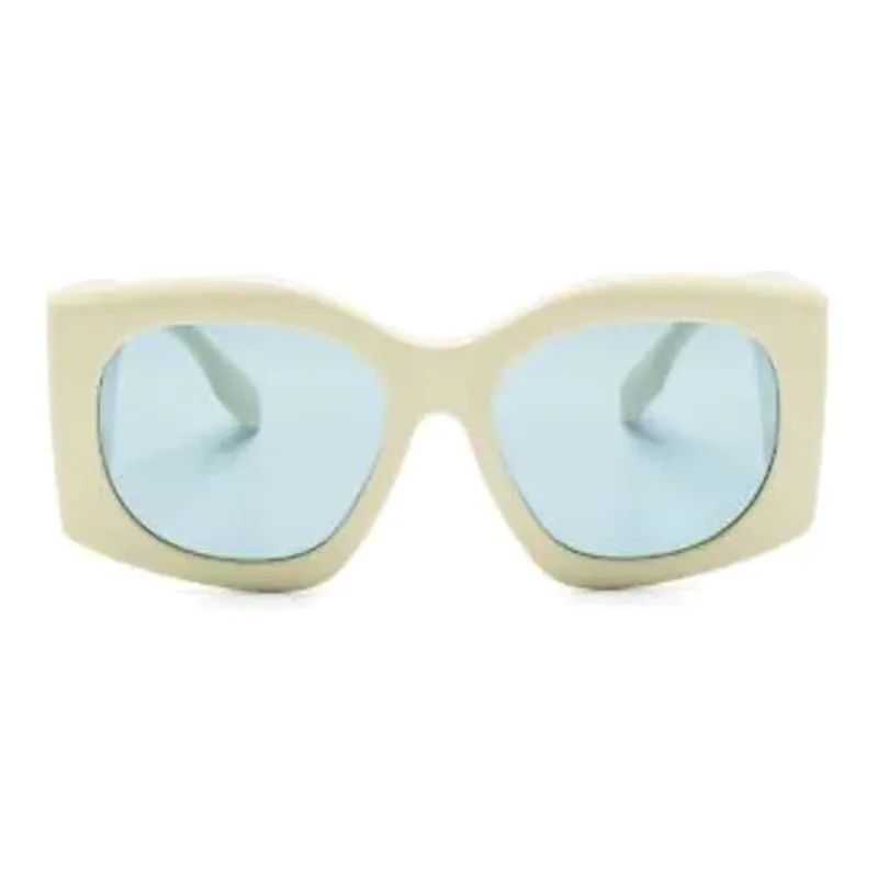 Burberry Acetate Irregular Shape Sunglasses Women's Beige-0
