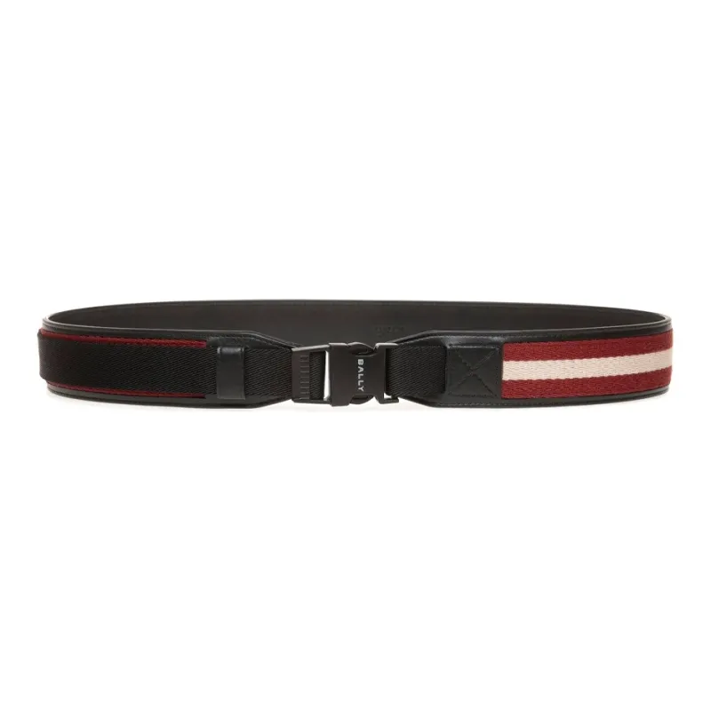 BALLY Tobyn Striped Canvas Belt-0