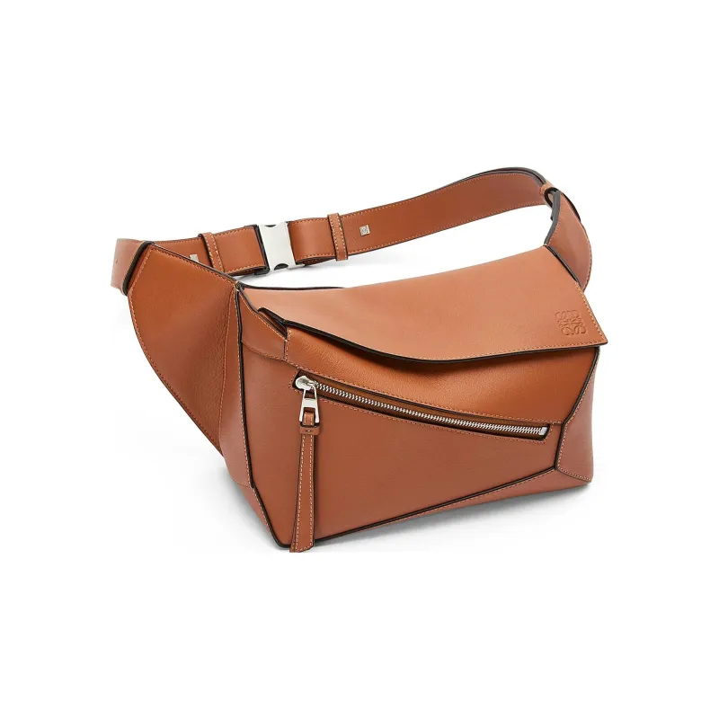 LOEWE Puzzle Cow Leather Fanny Pack Small Size Women's Tan-1