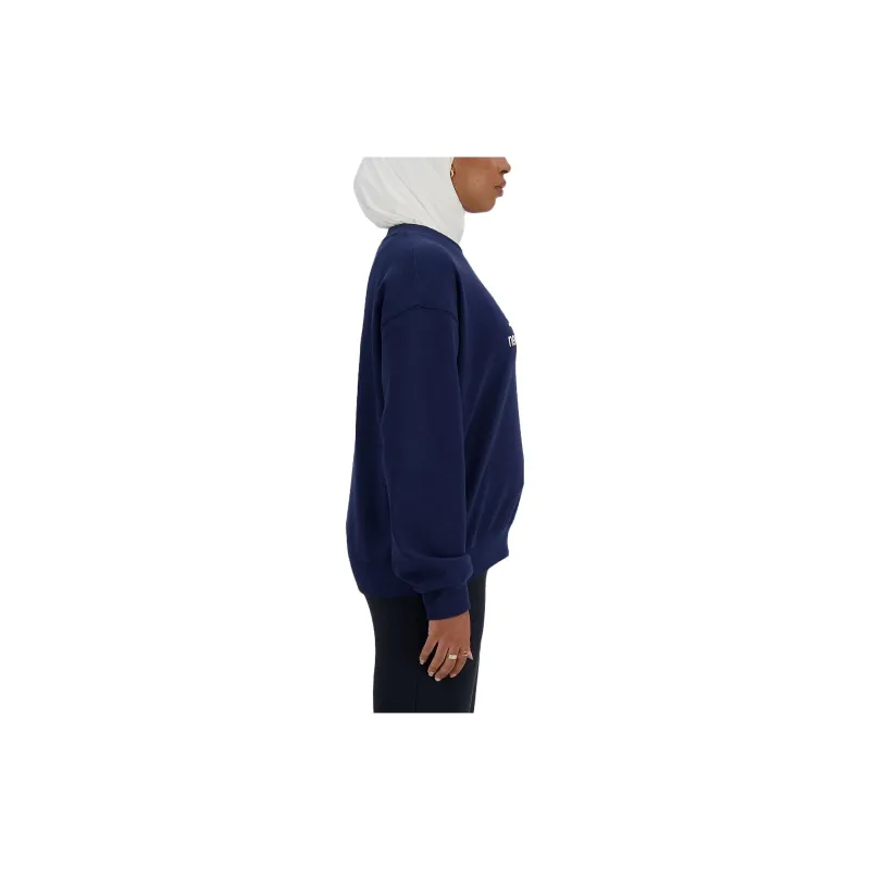 New Balance Sport Essentials French Terry Logo Crew Sweater Women's Blue-2