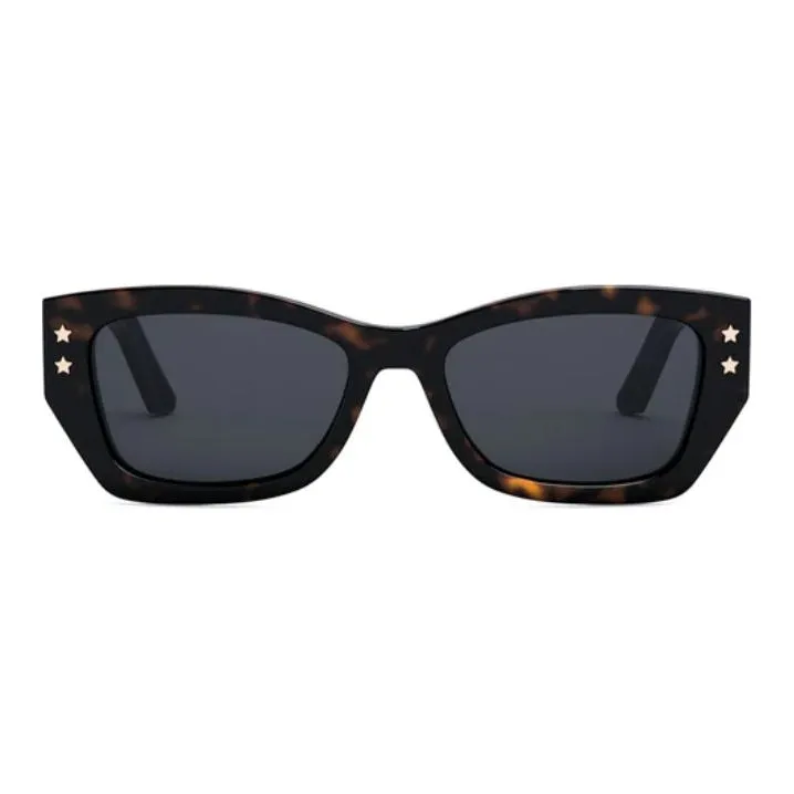 DIOR Acetate Irregular Shape Sunglasses Unisex Brown-1