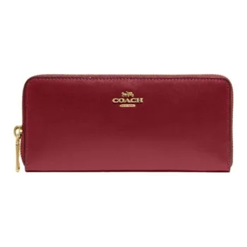 COACH Calfskin Wallet Women's Deep Red