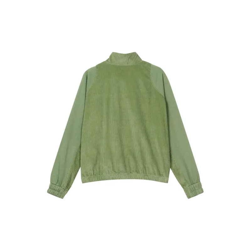 Nike Air Women's Corduroy Fleece Full Zip Jacket Green-1