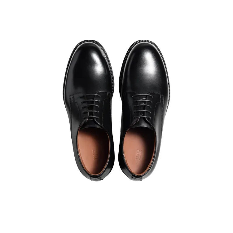Zuti British Business Calfskin Derby Shoes Dress Shoes Men's Black-1