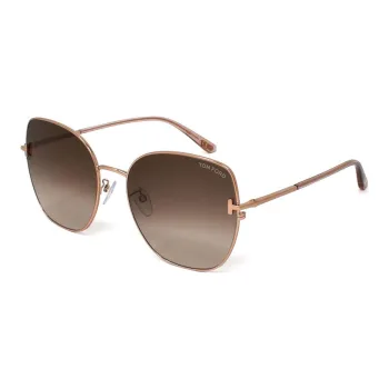 TOM FORD Nickel Alloy Irregular Shape Sunglasses Unisex Rose Gold