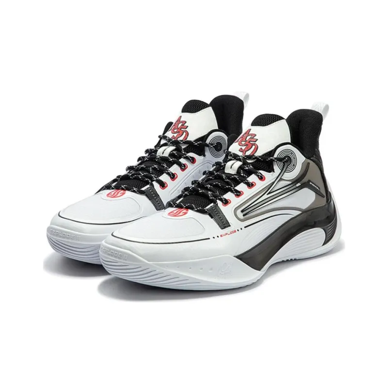 361° AG Shine 2.0 Anti Slip Wear Resistant Basketball Shoes Men's White Black-2