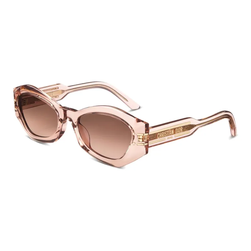 DIOR Acetate Irregular Shape Sunglasses Women's Pink-0