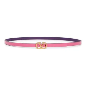 Valentino Double-Sided Adjustable Leather Belts Women's Purple/Pink Width 0.8CM