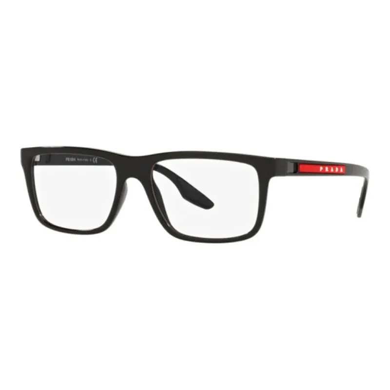 PRADA Plastic Irregular Shape Eyeglass Frames Men's Black-0