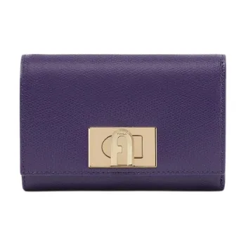 Furla Leather Wallet Small Size Women's Purple