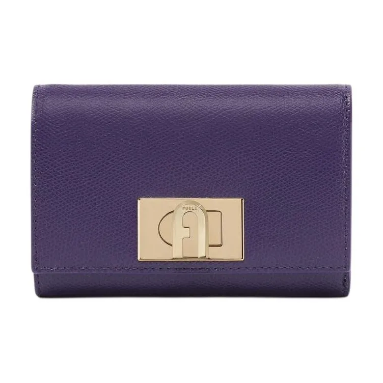 Furla Leather Wallet Small Size Women's Purple-0