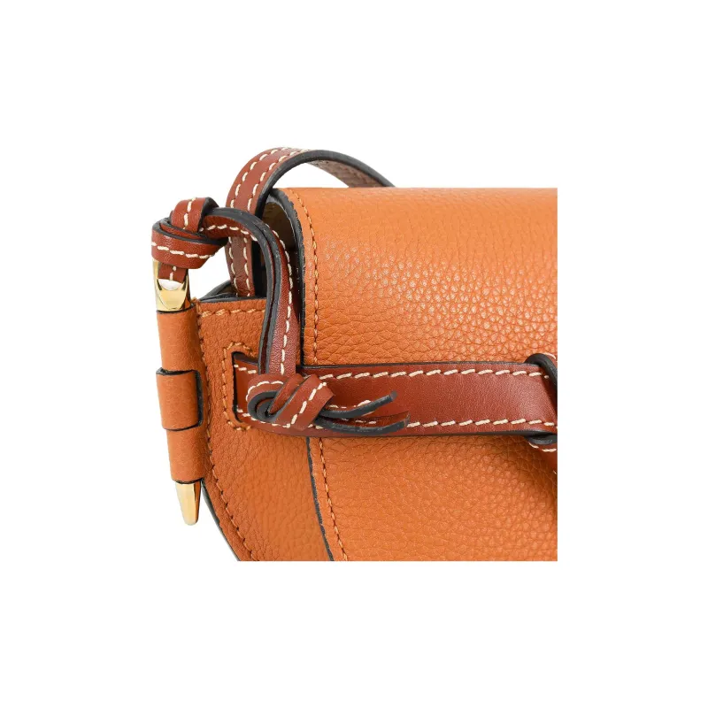 LOEWE Grained Cow Leather Saddle Bag Bowknot Shoulder Bag Crossbody Bag Mini Women's Light Caramel/Light Brown-5