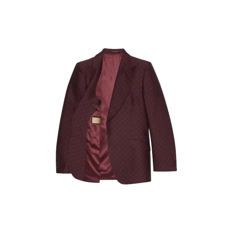 GUCCI FW23 Business Suits Coats Men's Burgundy-1