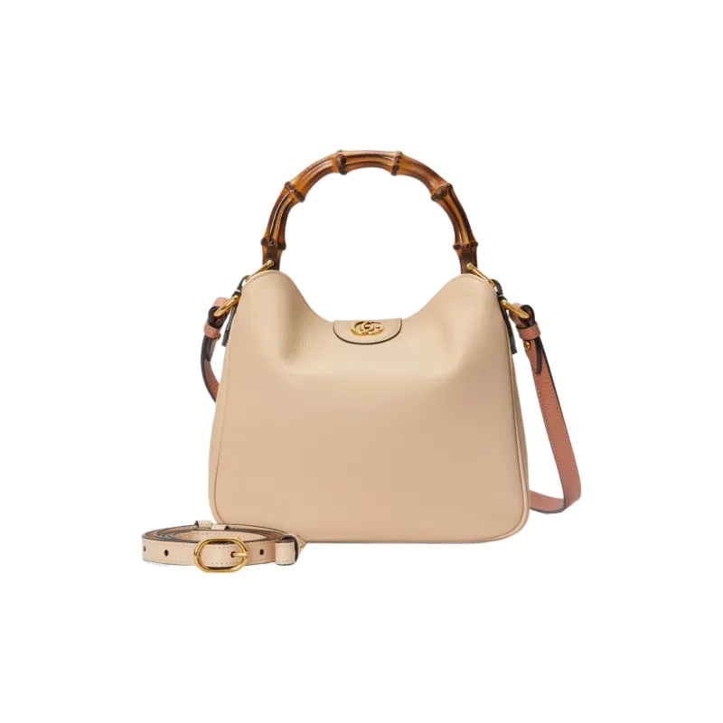 GUCCI Diana Leather Portable Crossbody Bag, Shoulder Bag Trumpets Women's Light Beige-1